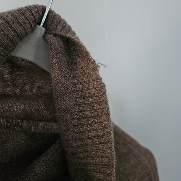 J.Jill 100% Cashmere Cowl Neck Tunic Sweater Women L Brown Short Sleeve Neutral - Picture 5 of 8